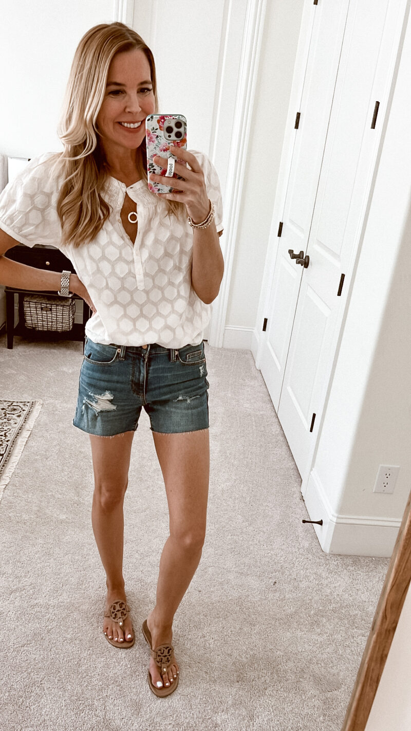 Target white jean store shorts