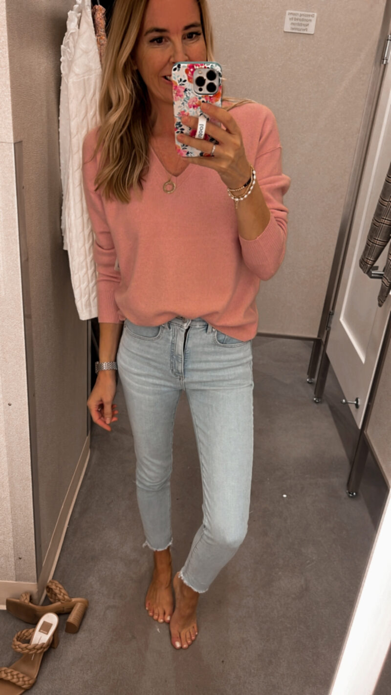 pink sweater