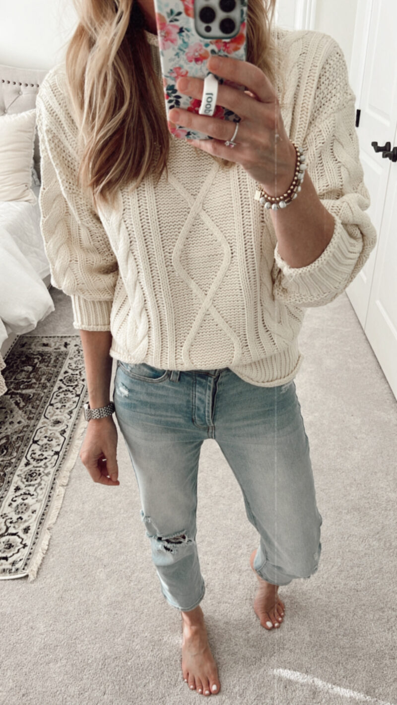 cable knit sweater