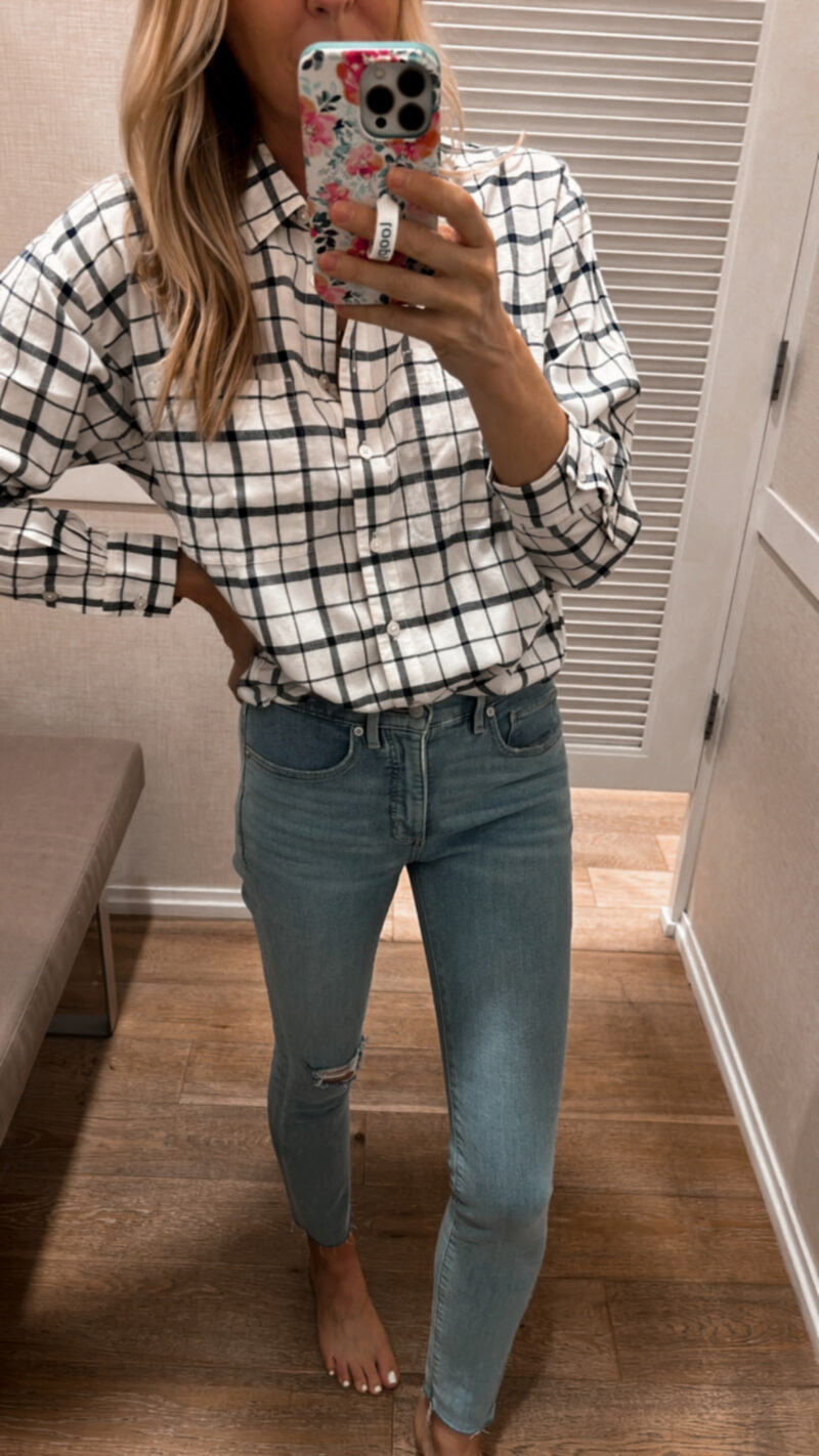 plaid top