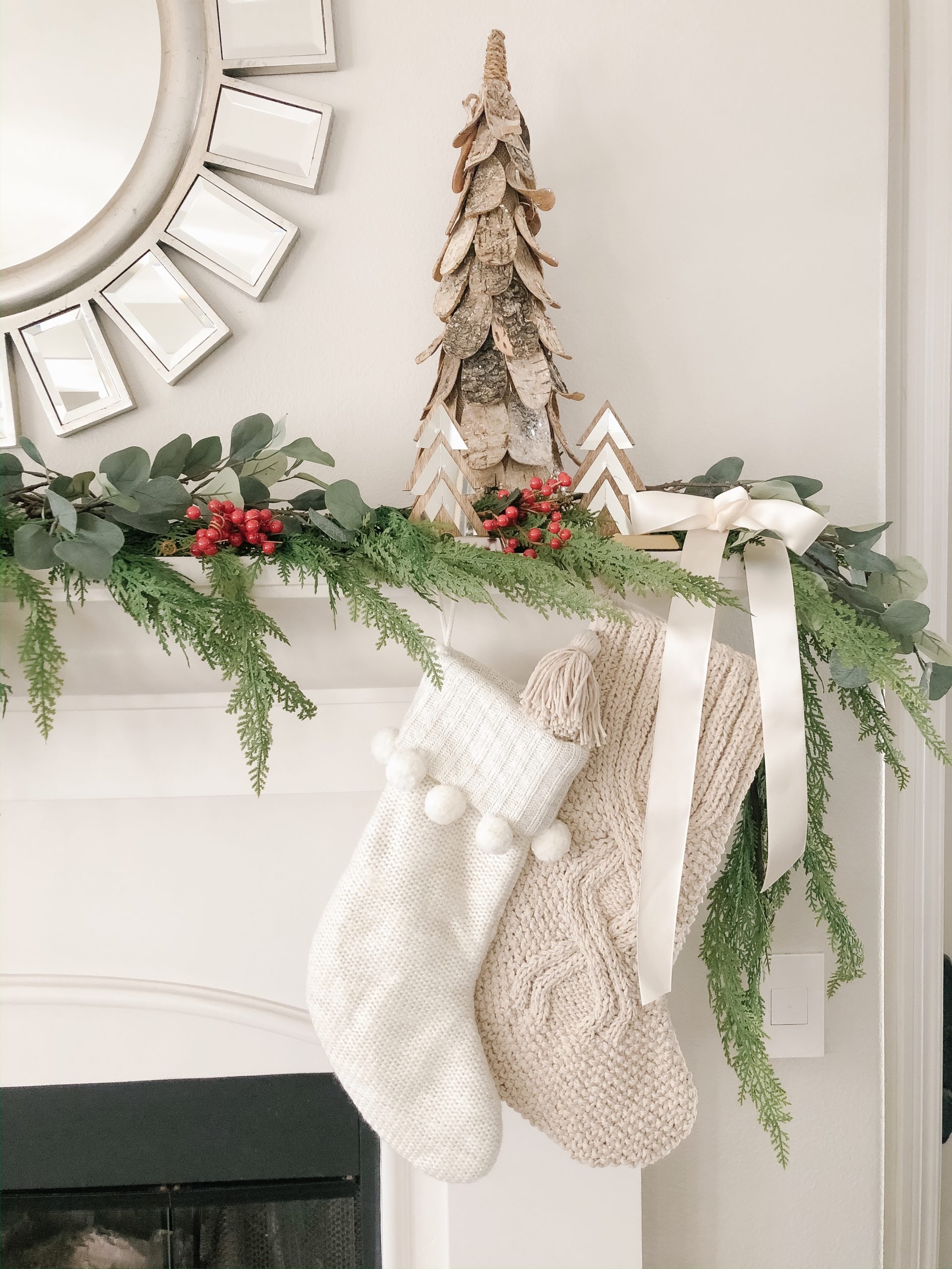 I found the best faux garland that looks very realistic