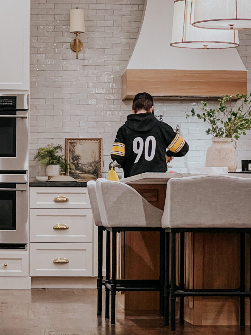 cooking in the kitchen