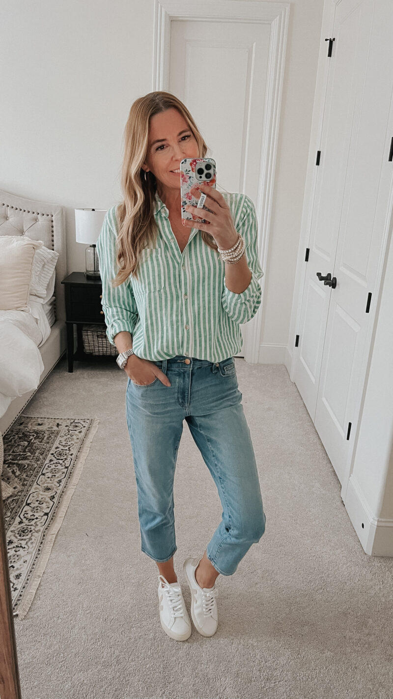 green striped top