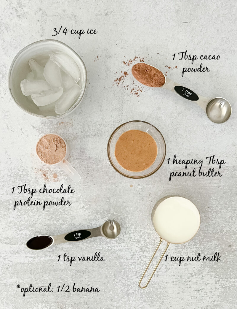 chocolate protein smoothie ingredients