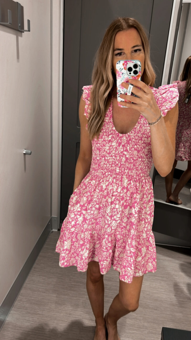 pink floral dress