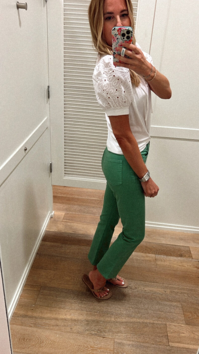 green pants