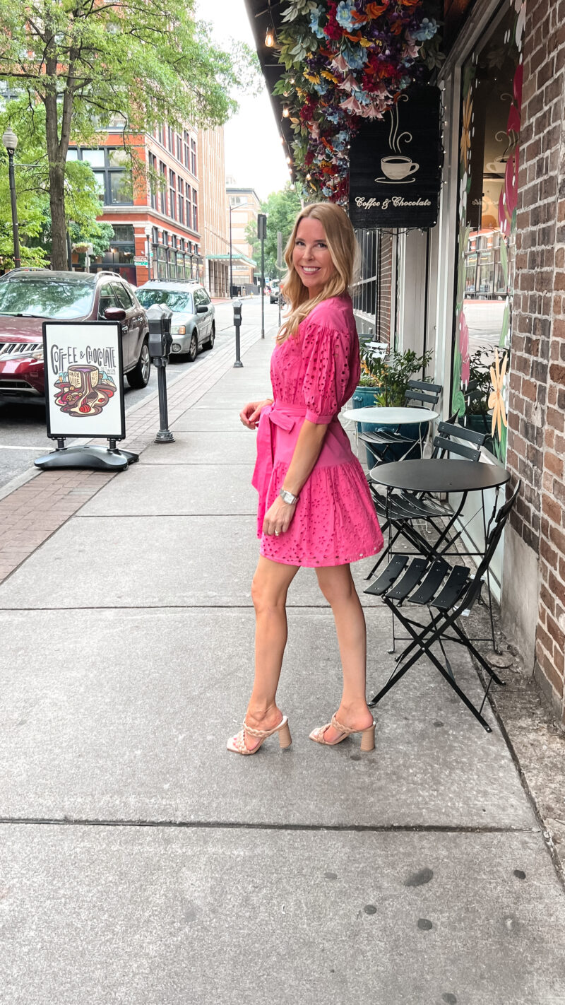 pink eyelet dress