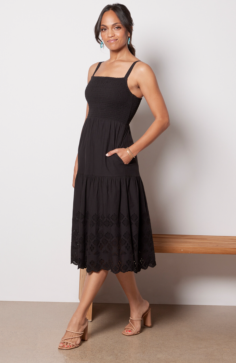 black eyelet dress