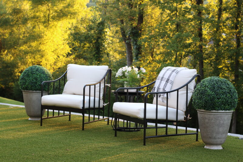 Black metal patio online set