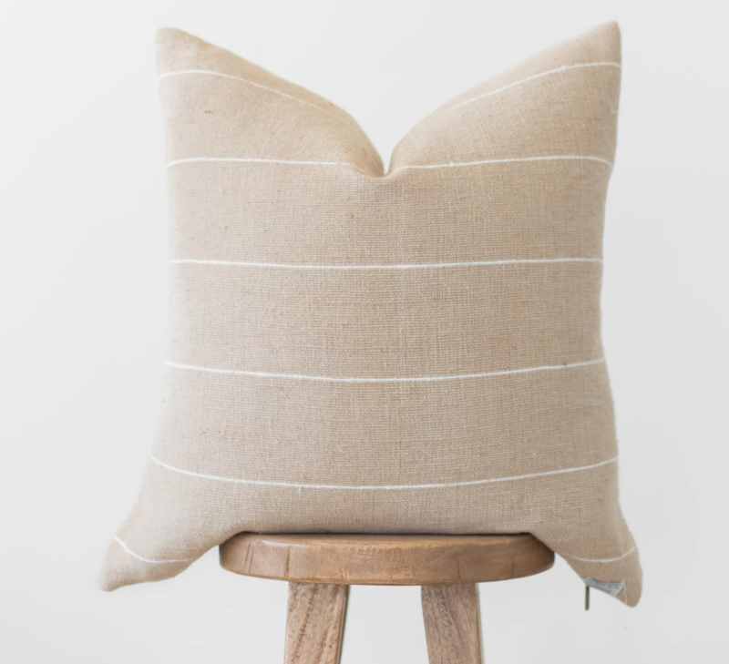 tan stripe pillow