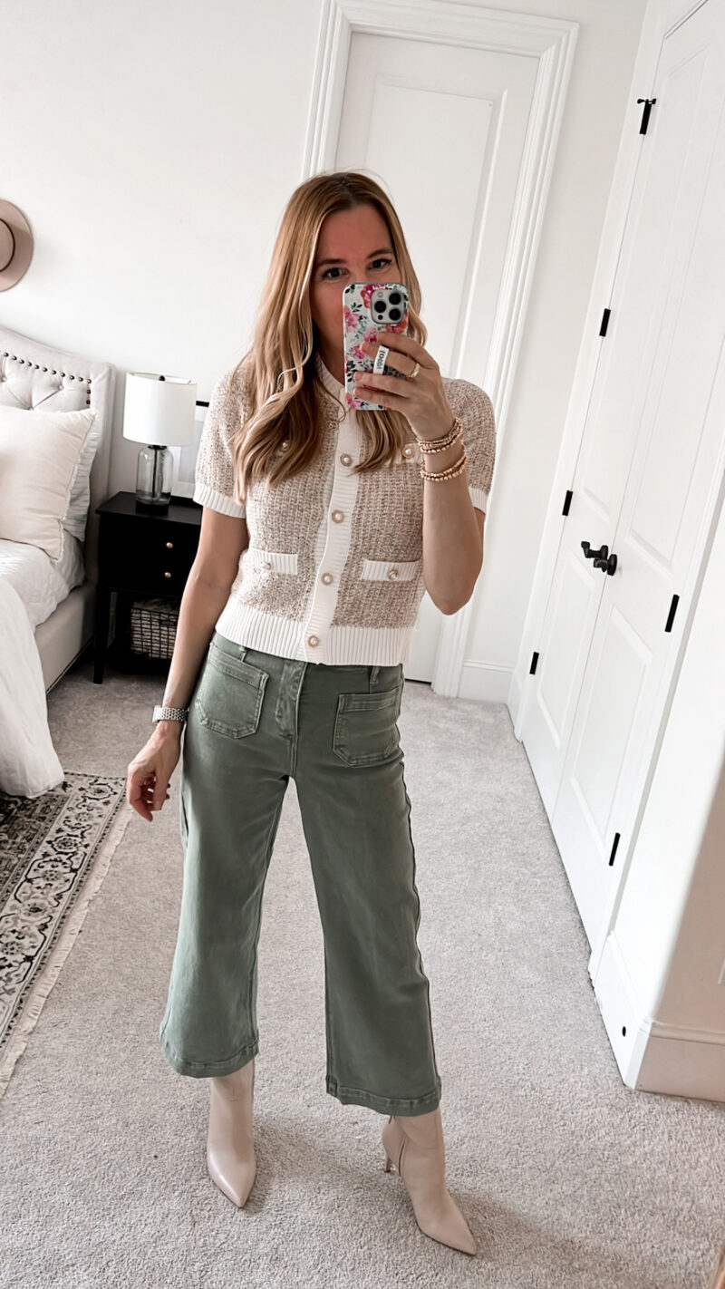 Cropped Cardigan & Wide-Leg Pants - Elle Blogs