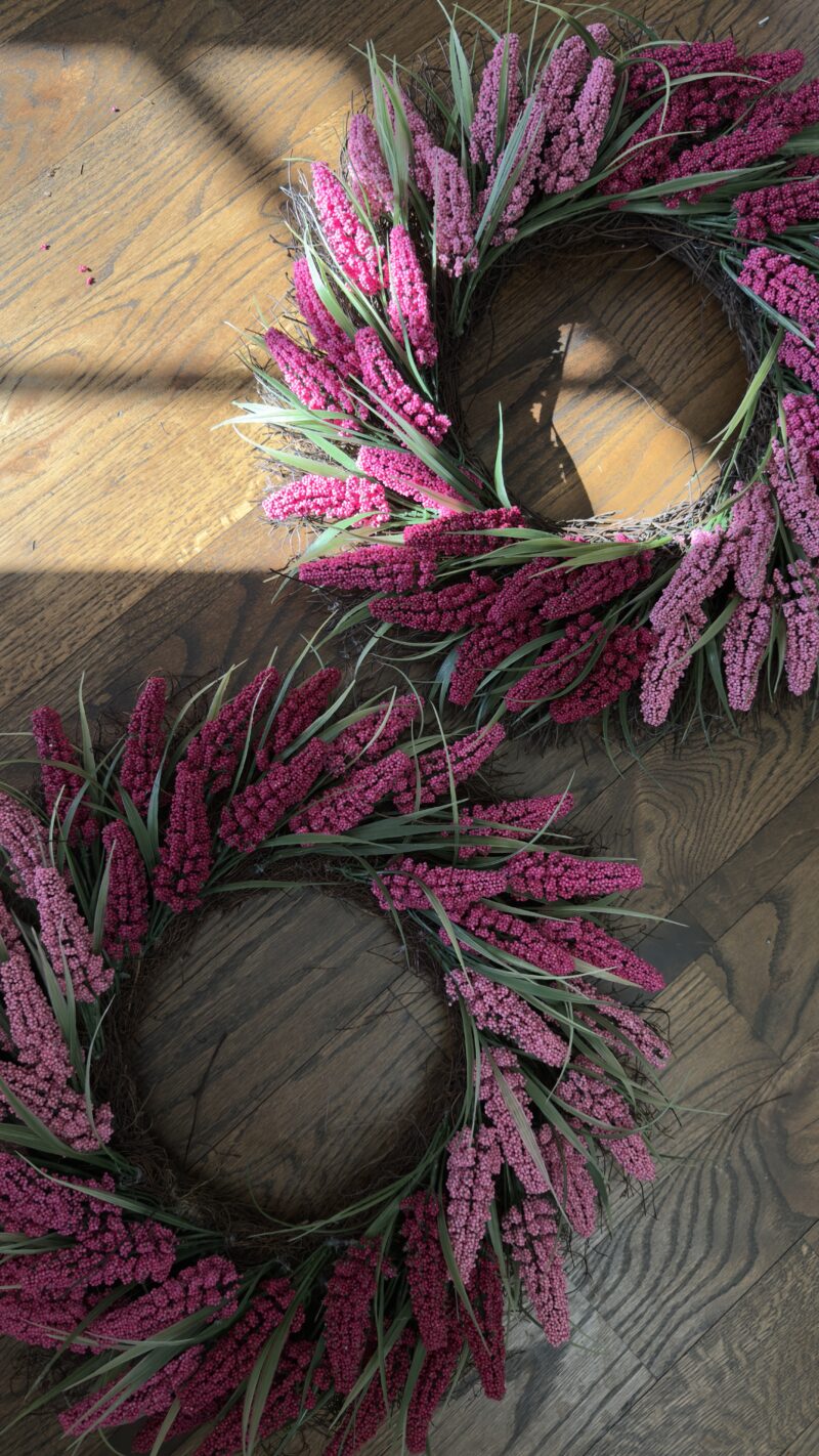 pink wreaths