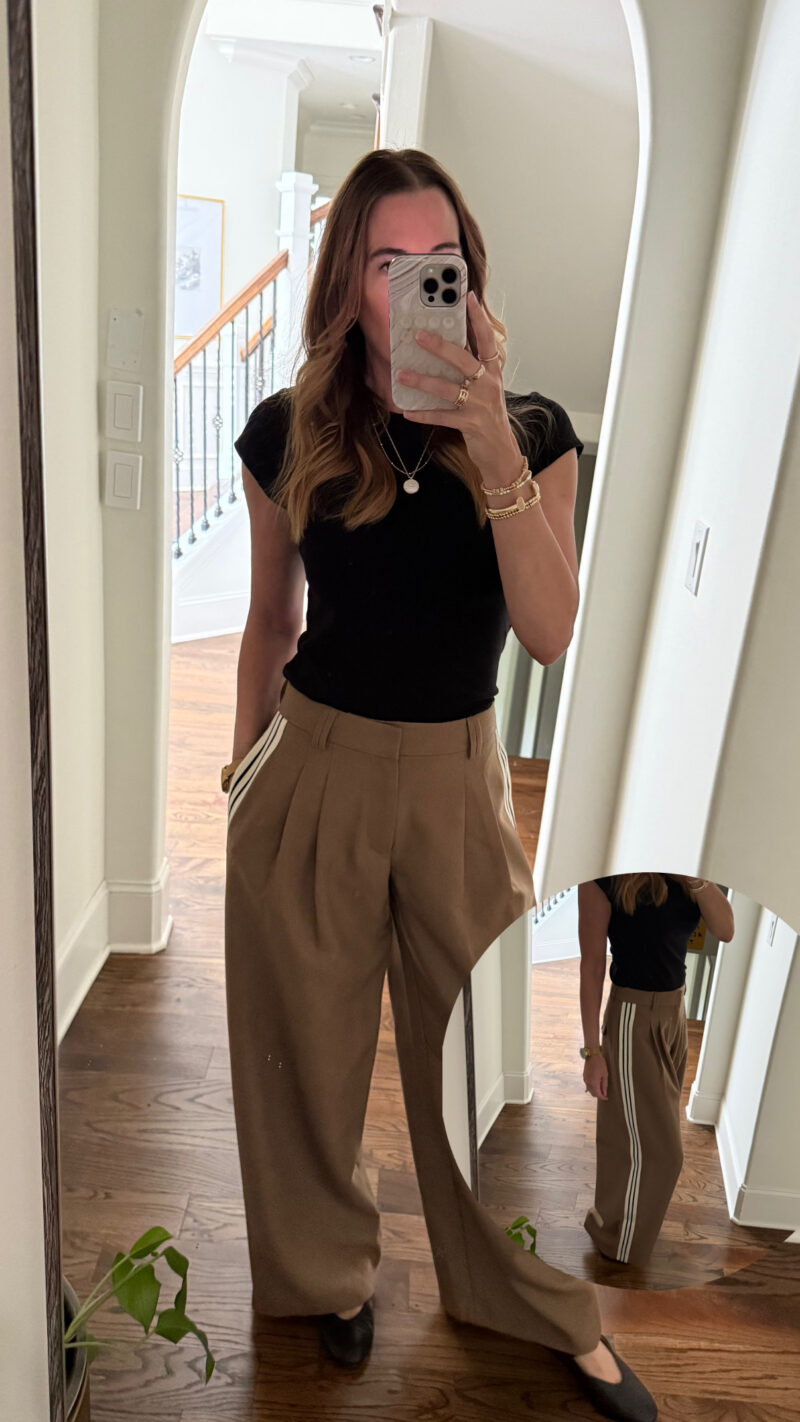 brown pants stripe